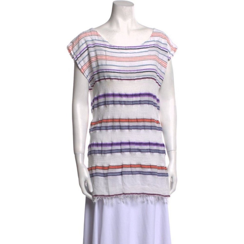 Lemlem Striped Boho Gauzy Tunic Dress Caftan Swim Cover Lightweight sz S $295